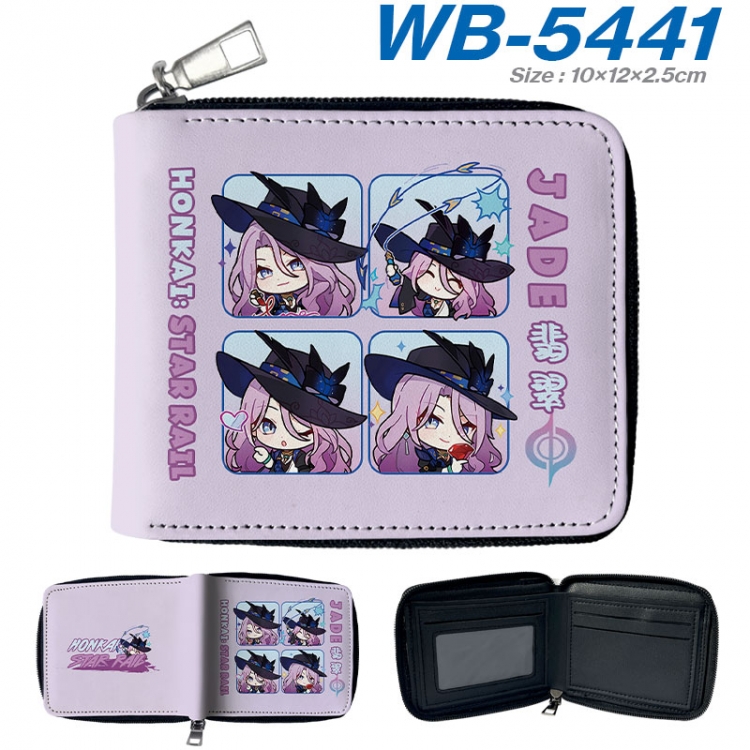 Honkai: Star Rail Anime color short full zip folding wallet 10x12x2.5cm  wb-5441a