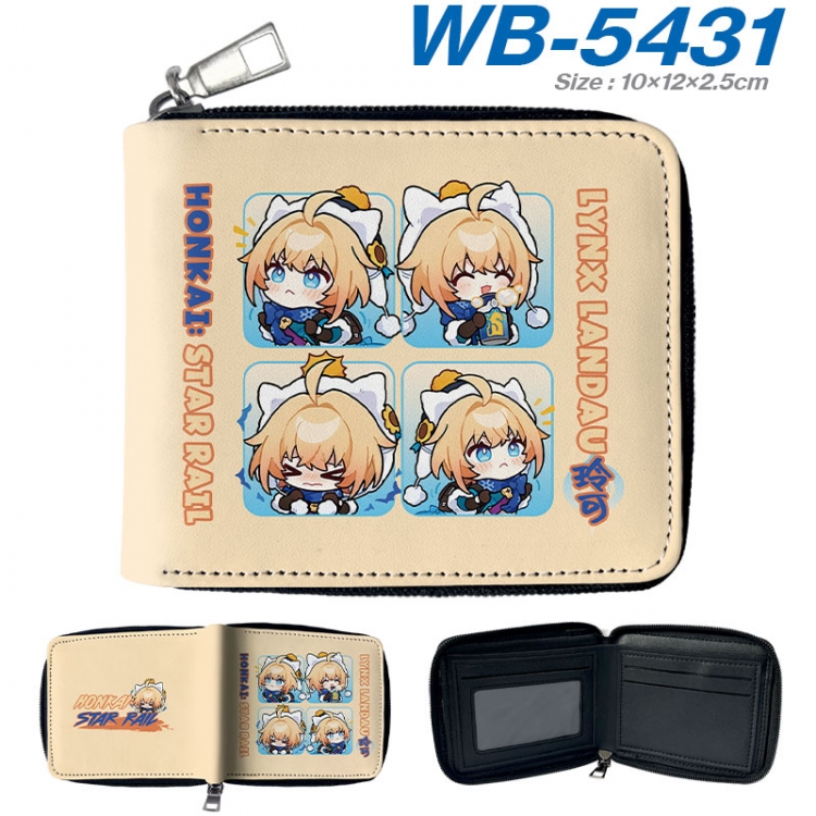 Honkai: Star Rail Anime color short full zip folding wallet 10x12x2.5cm wb-5431a