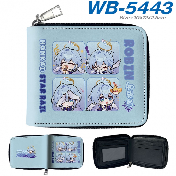 Honkai: Star Rail Anime color short full zip folding wallet 10x12x2.5cm  wb-5443a