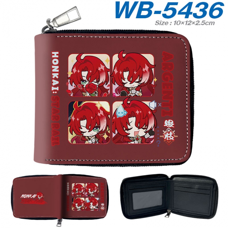 Honkai: Star Rail Anime color short full zip folding wallet 10x12x2.5cm wb-5436a