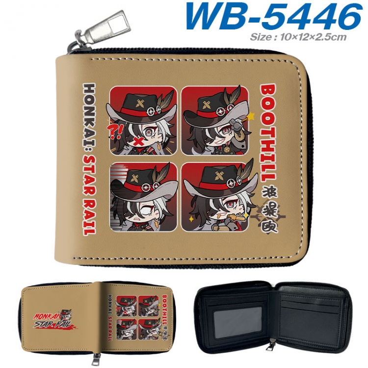 Honkai: Star Rail Anime color short full zip folding wallet 10x12x2.5cm wb-5446a