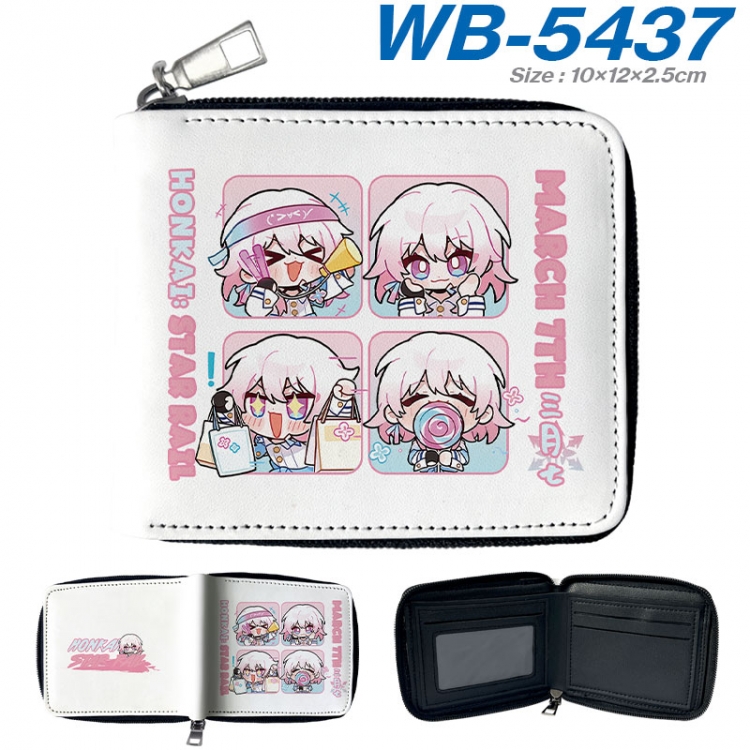 Honkai: Star Rail Anime color short full zip folding wallet 10x12x2.5cm  wb-5437a