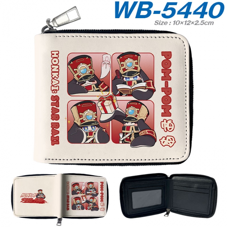 Honkai: Star Rail Anime color short full zip folding wallet 10x12x2.5cm  wb-5440a