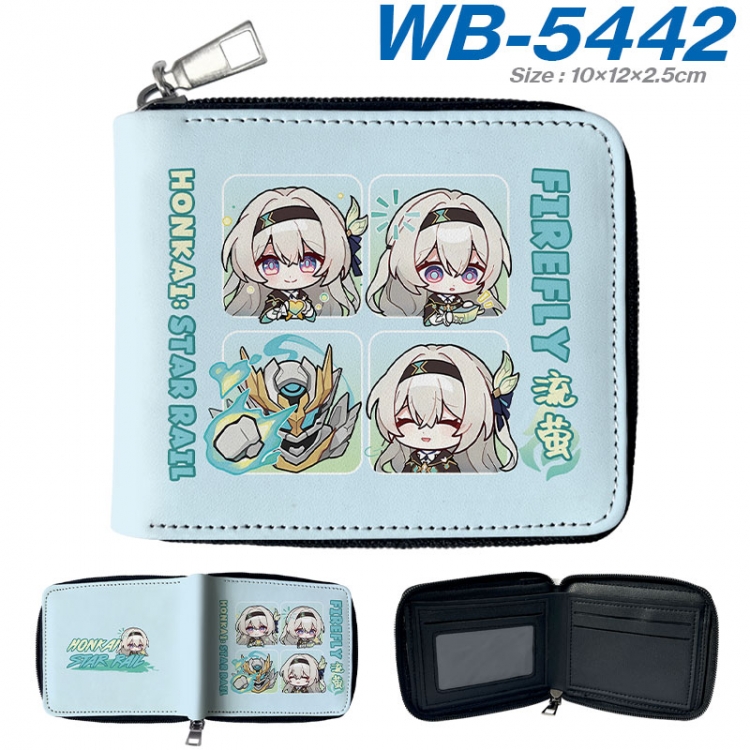 Honkai: Star Rail Anime color short full zip folding wallet 10x12x2.5cm wb-5442a