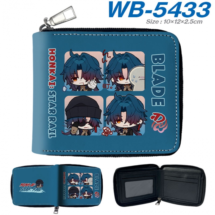 Honkai: Star Rail Anime color short full zip folding wallet 10x12x2.5cm  wb-5433a