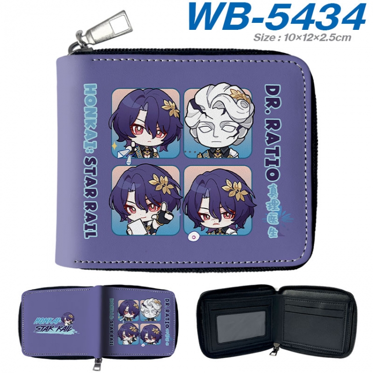 Honkai: Star Rail Anime color short full zip folding wallet 10x12x2.5cm wb-5434a