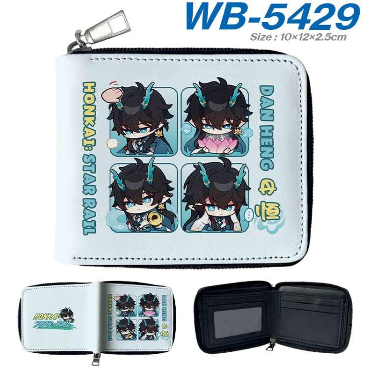 Honkai: Star Rail Anime color short full zip folding wallet 10x12x2.5cm wb-5429a