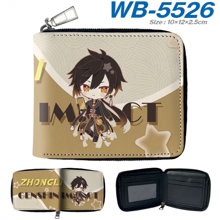 Genshin Impact Anime color short full zip folding wallet 10x12x2.5cm  wb-5526a