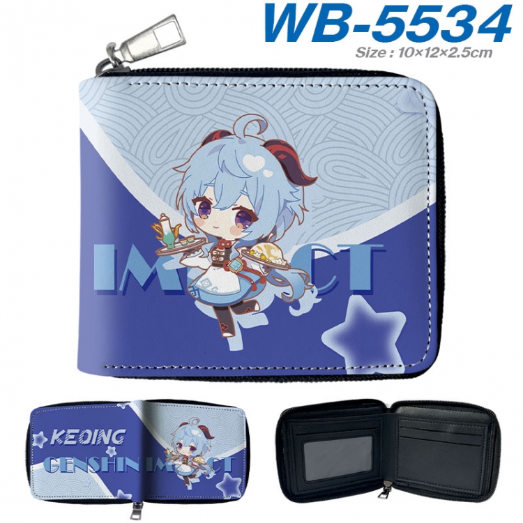 Genshin Impact Anime color short full zip folding wallet 10x12x2.5cm wb-5534a