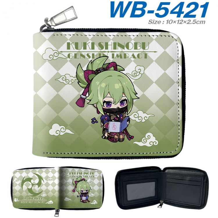 Genshin Impact Anime color short full zip folding wallet 10x12x2.5cm wb-5421a