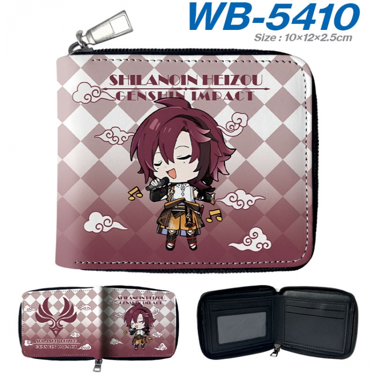 Genshin Impact Anime color short full zip folding wallet 10x12x2.5cm wb-5410a