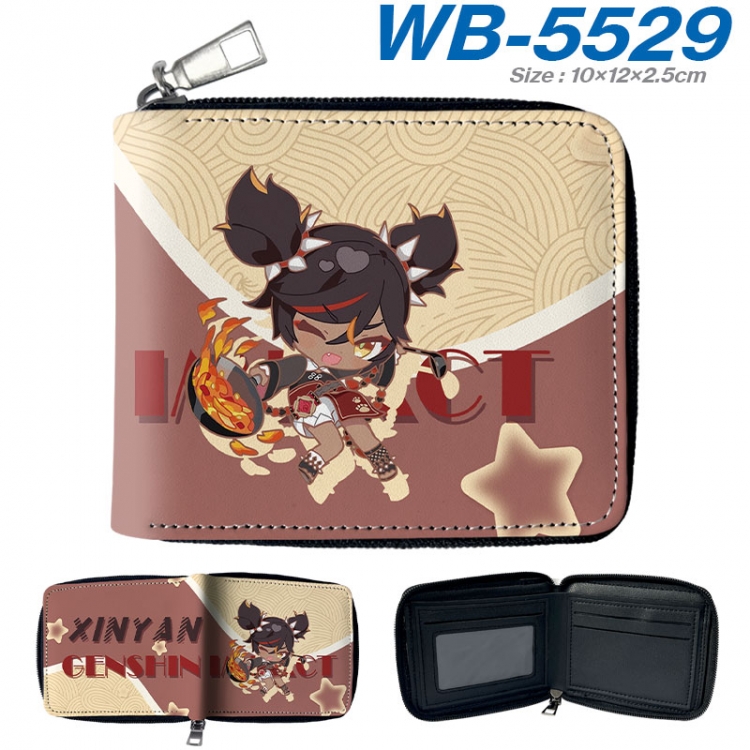 Genshin Impact Anime color short full zip folding wallet 10x12x2.5cm wb-5529a