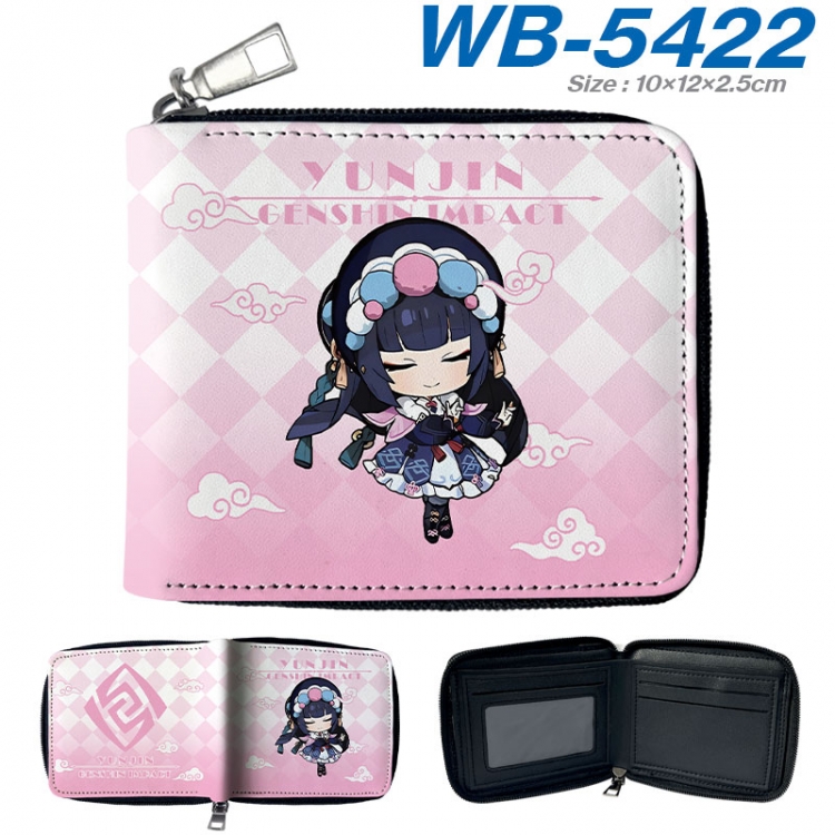 Genshin Impact Anime color short full zip folding wallet 10x12x2.5cm  wb-5422a