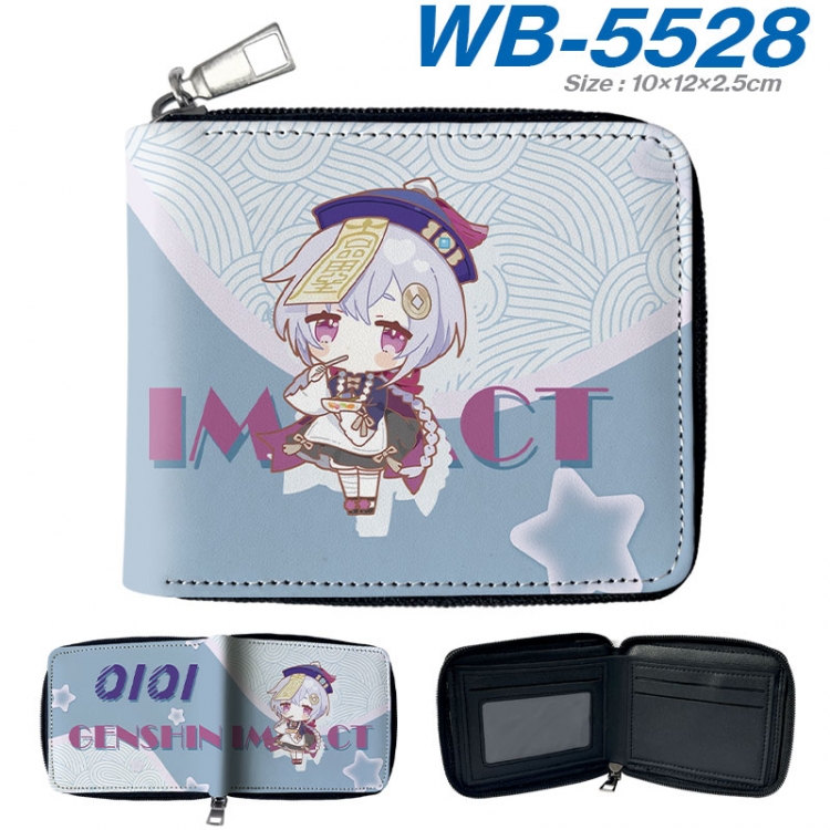 Genshin Impact Anime color short full zip folding wallet 10x12x2.5cm wb-5528a