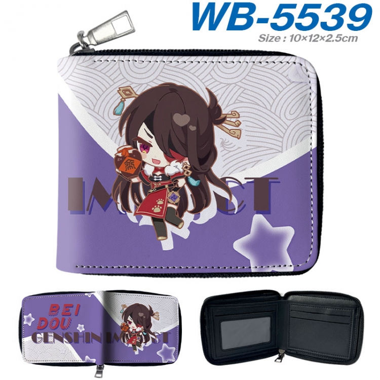 Genshin Impact Anime color short full zip folding wallet 10x12x2.5cm wb-5539a