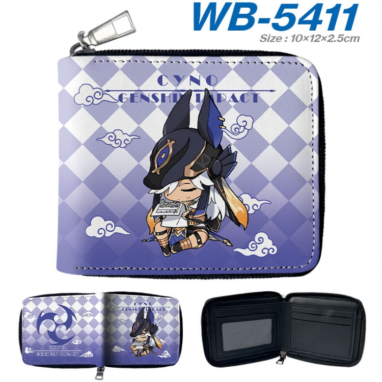 Genshin Impact Anime color short full zip folding wallet 10x12x2.5cm  wb-5411a