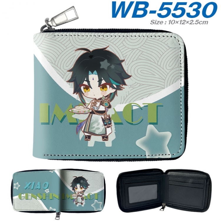 Genshin Impact Anime color short full zip folding wallet 10x12x2.5cm  wb-5530a