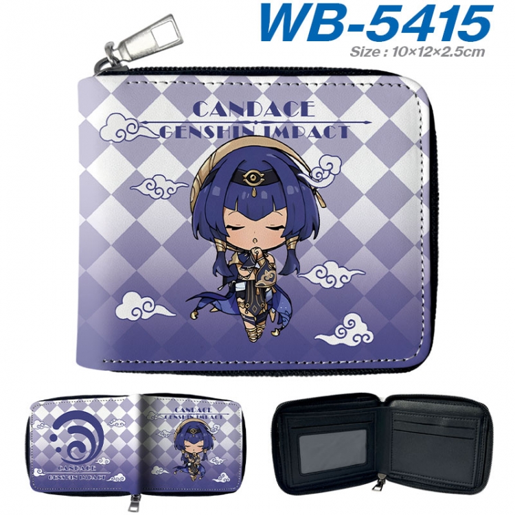 Genshin Impact Anime color short full zip folding wallet 10x12x2.5cm wb-5415a