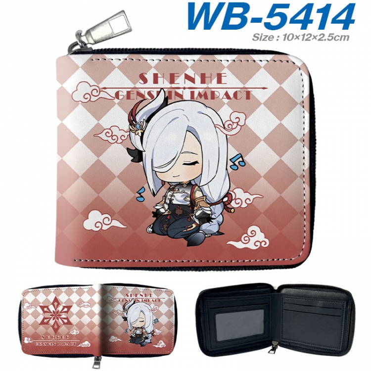 Genshin Impact Anime color short full zip folding wallet 10x12x2.5cm  wb-5414a