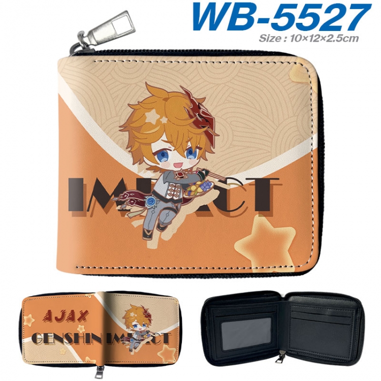 Genshin Impact Anime color short full zip folding wallet 10x12x2.5cm wb-5527a