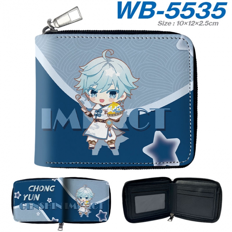 Genshin Impact Anime color short full zip folding wallet 10x12x2.5cm wb-5535a