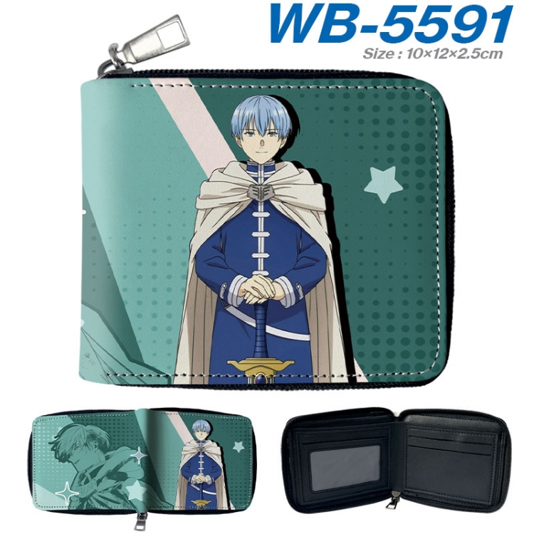 Frieren: Beyond Journey's Anime color short full zip folding wallet 10x12x2.5cm wb-5591a