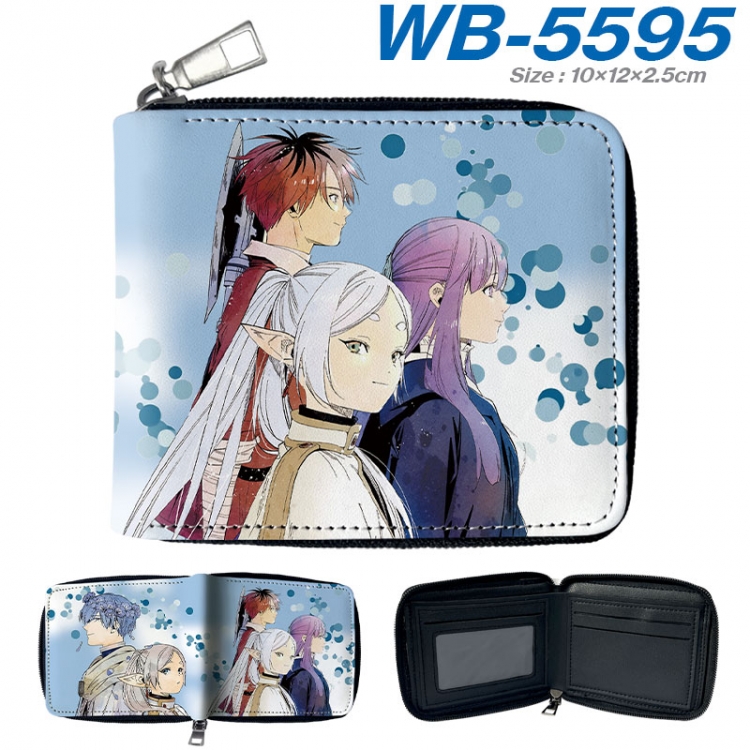 Frieren: Beyond Journey's Anime color short full zip folding wallet 10x12x2.5cm  wb-5595a