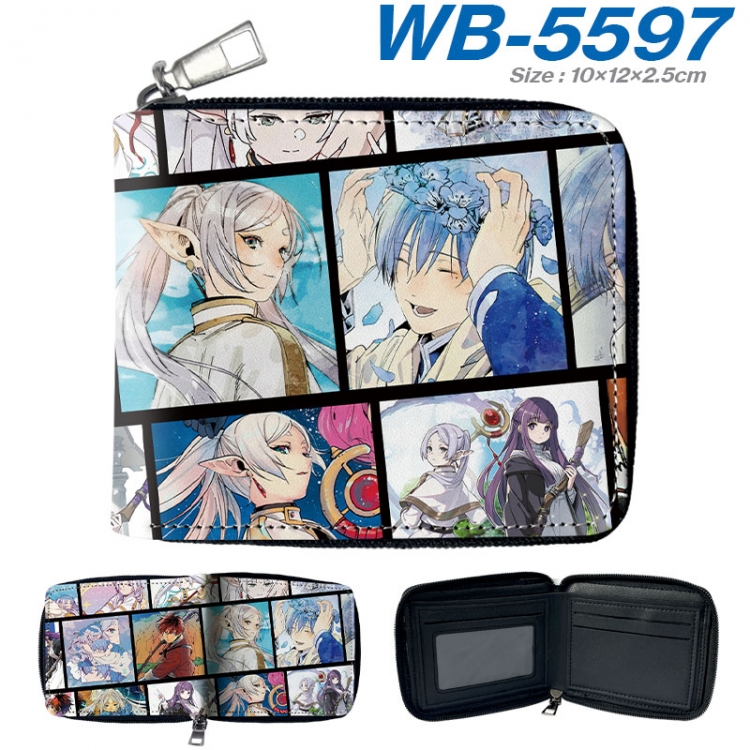 Frieren: Beyond Journey's Anime color short full zip folding wallet 10x12x2.5cm  wb-5597a