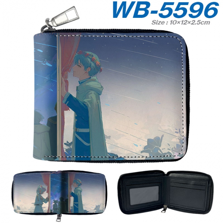 Frieren: Beyond Journey's Anime color short full zip folding wallet 10x12x2.5cm wb-5596a