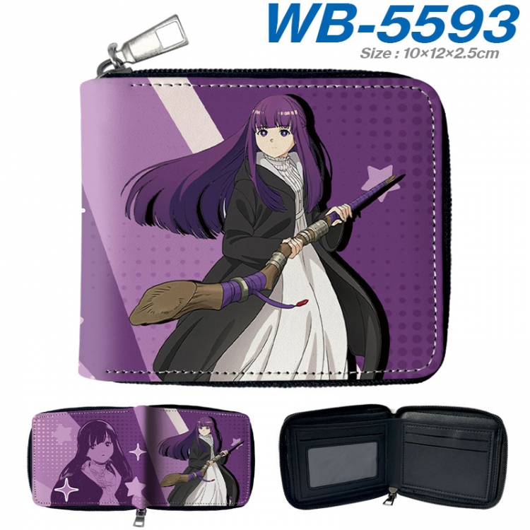 Frieren: Beyond Journey's Anime color short full zip folding wallet 10x12x2.5cm wb-5593a