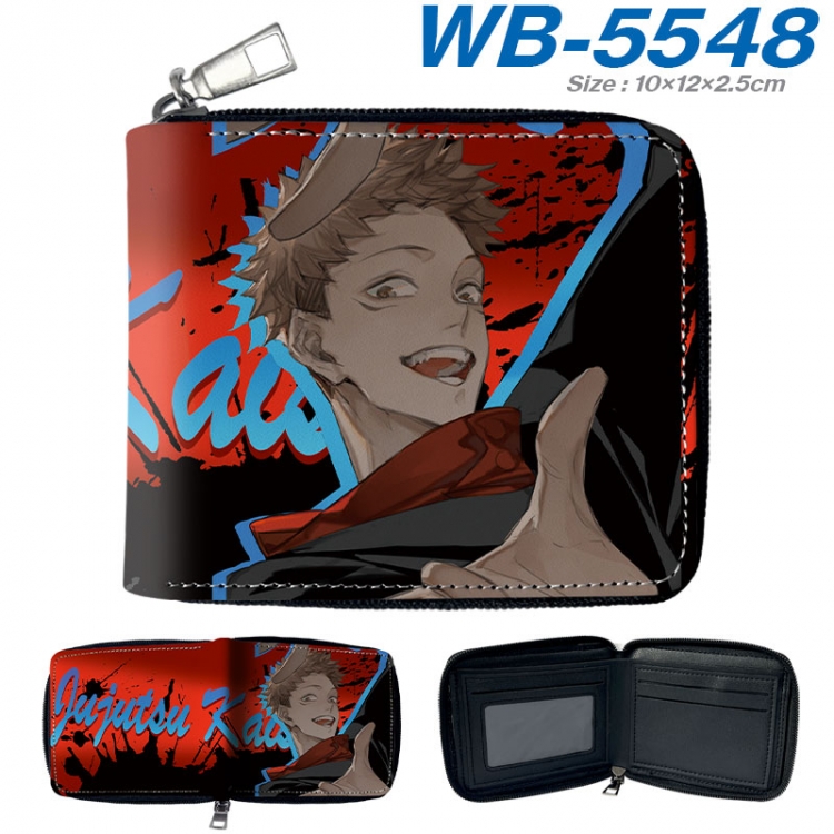 Jujutsu Kaisen Anime color short full zip folding wallet 10x12x2.5cm  wb-5548a