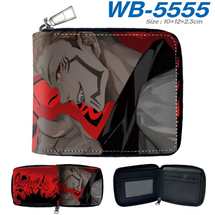 Jujutsu Kaisen Anime color short full zip folding wallet 10x12x2.5cm wb-5555a