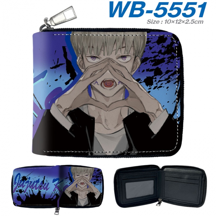 Jujutsu Kaisen Anime color short full zip folding wallet 10x12x2.5cm wb-5551a