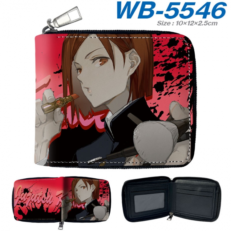 Jujutsu Kaisen Anime color short full zip folding wallet 10x12x2.5cm  wb-5546a