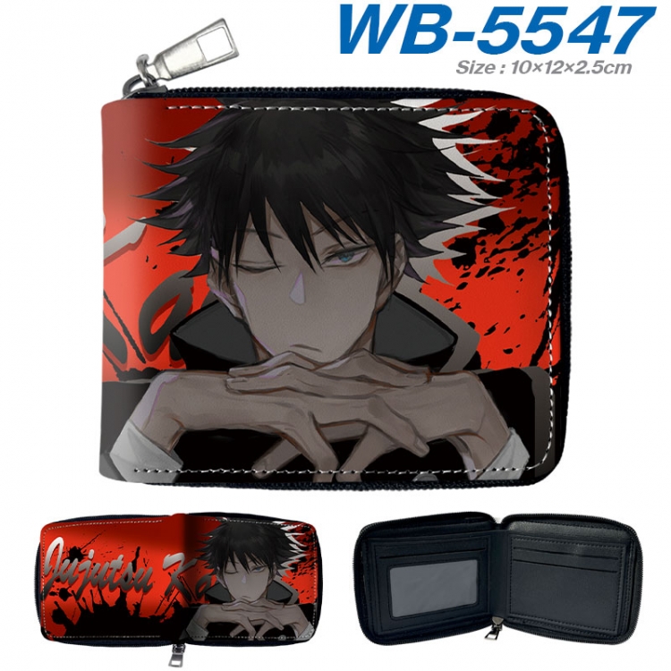 Jujutsu Kaisen Anime color short full zip folding wallet 10x12x2.5cm   wb-5547a