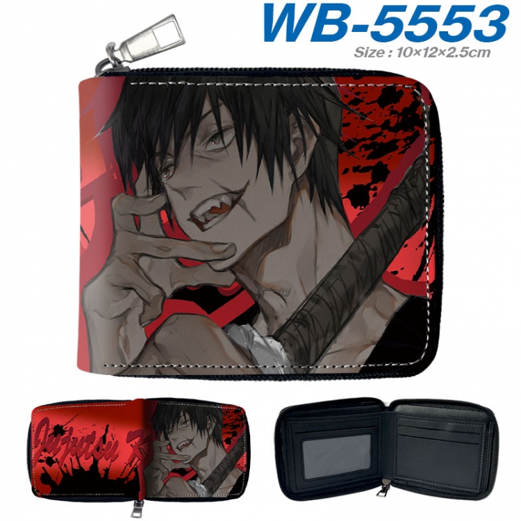 Jujutsu Kaisen Anime color short full zip folding wallet 10x12x2.5cm  wb-5553a