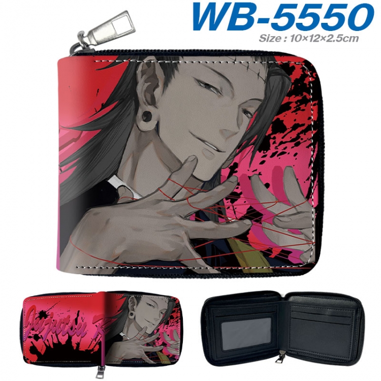 Jujutsu Kaisen Anime color short full zip folding wallet 10x12x2.5cm wb-5550a