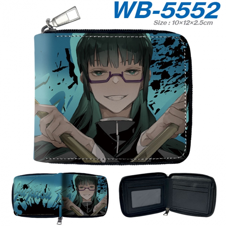 Jujutsu Kaisen Anime color short full zip folding wallet 10x12x2.5cm  wb-5552a