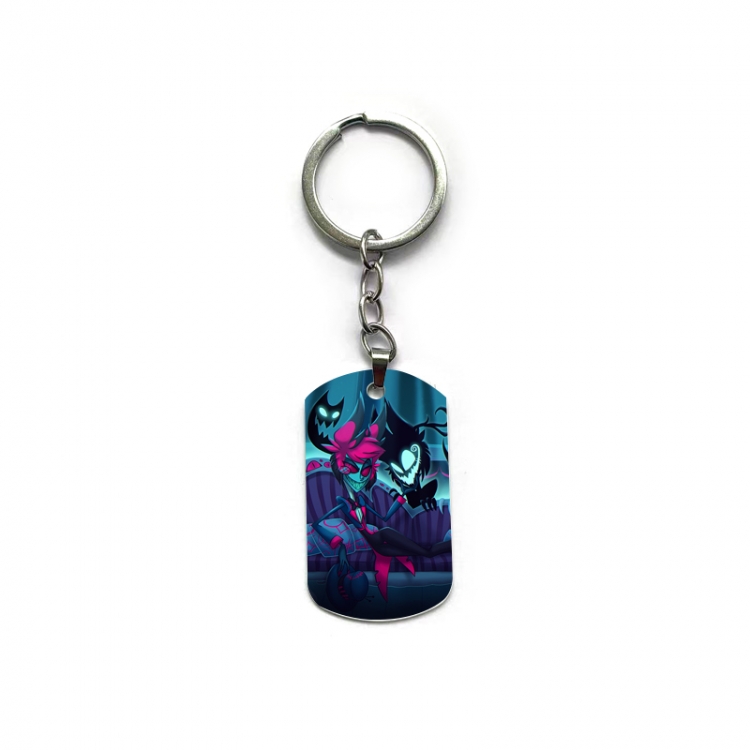 Hazbin Hotel Anime double-sided full-color printed military brand ring keychain  price for 5 pcs