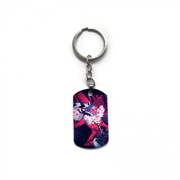 Hazbin Hotel Anime double-sided full-color printed military brand ring keychain  price for 5 pcs