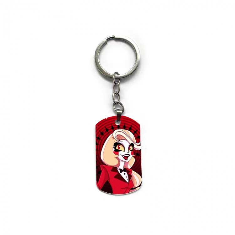 Hazbin Hotel Anime double-sided full-color printed military brand ring keychain  price for 5 pcs