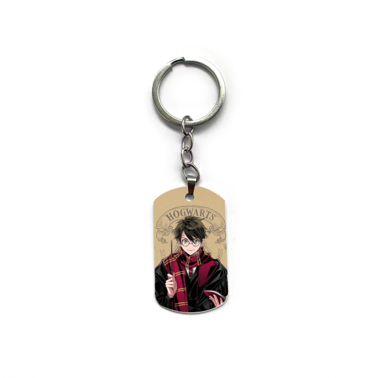  Harry Potter Anime double-sided full-color printed military brand ring keychain  price for 5 pcs