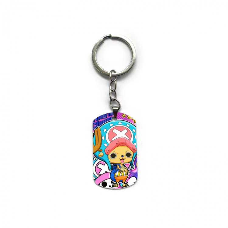 One Piece Anime double-sided full-color printed military brand ring keychain  price for 5 pcs