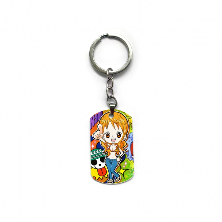 One Piece Anime double-sided full-color printed military brand ring keychain  price for 5 pcs