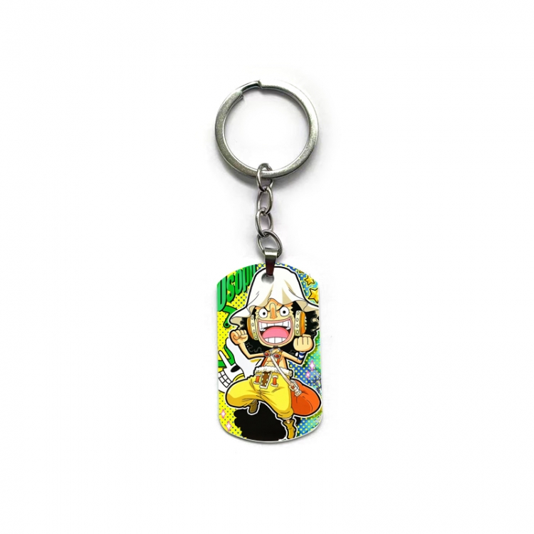 One Piece Anime double-sided full-color printed military brand ring keychain  price for 5 pcs