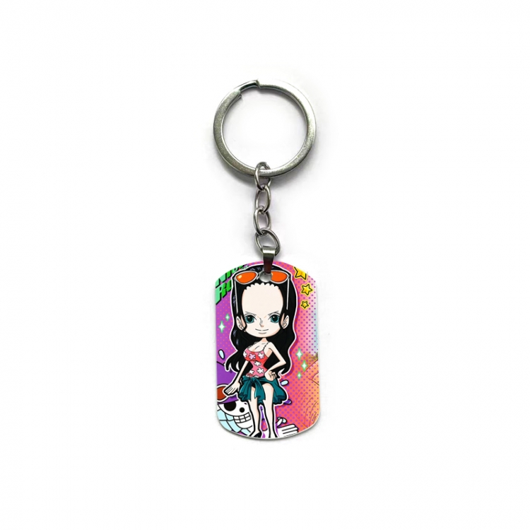 One Piece Anime double-sided full-color printed military brand ring keychain  price for 5 pcs