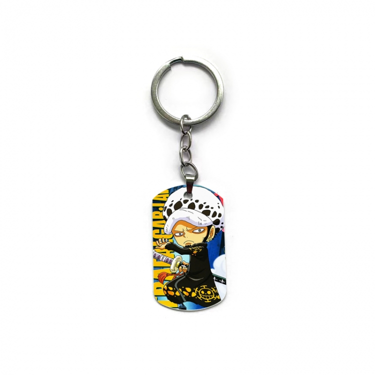 One Piece Anime double-sided full-color printed military brand ring keychain  price for 5 pcs