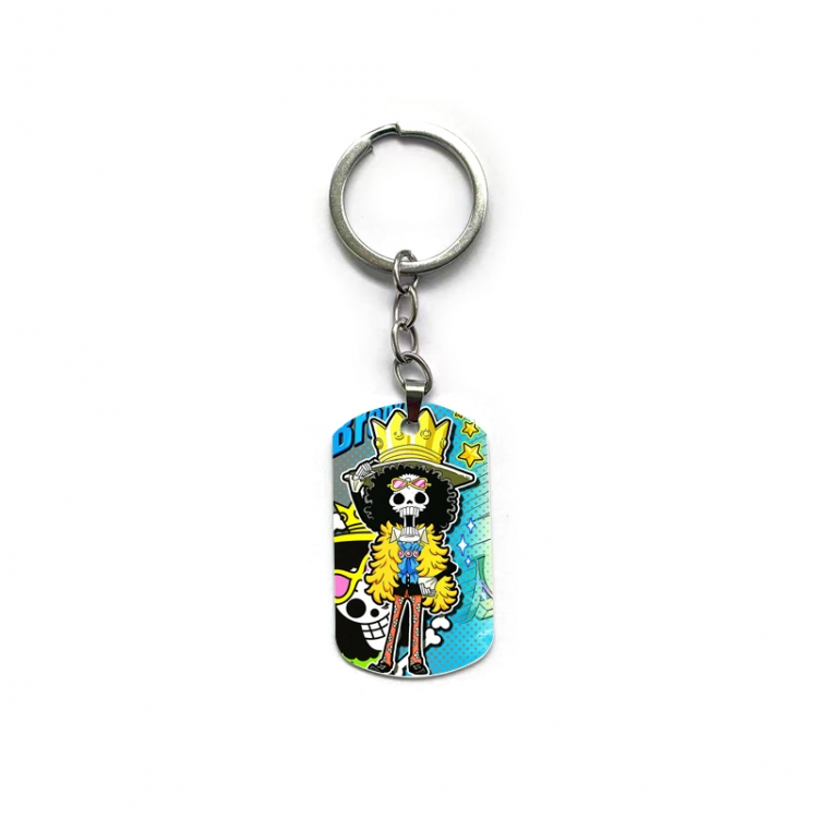 One Piece Anime double-sided full-color printed military brand ring keychain  price for 5 pcs