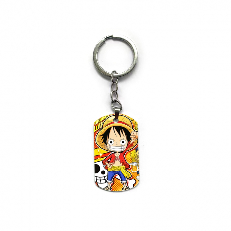 One Piece Anime double-sided full-color printed military brand ring keychain  price for 5 pcs