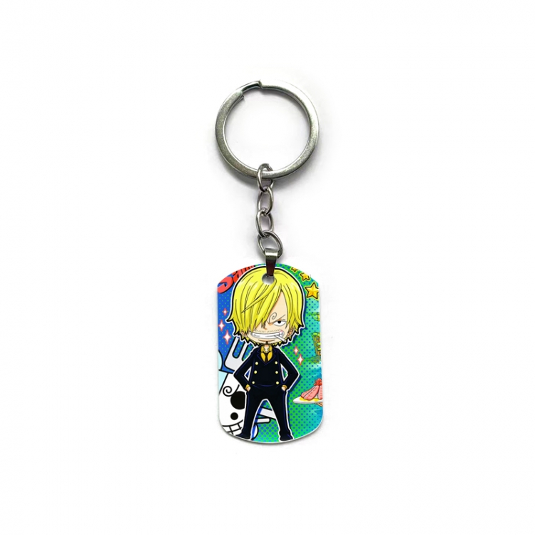 One Piece Anime double-sided full-color printed military brand ring keychain  price for 5 pcs